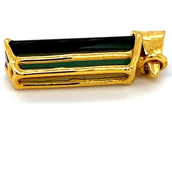 Green Tourmaline 2.38ct Solid 18K Gold Pendant - Picture 4 of 7